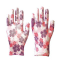 Les gants de travail lisses de jardin de modèle décoratif en gros de couleur de nitrile de couleur peuvent être personnalisés Les gants d&#39;industrie de nitrile semi-enduits personnalisables